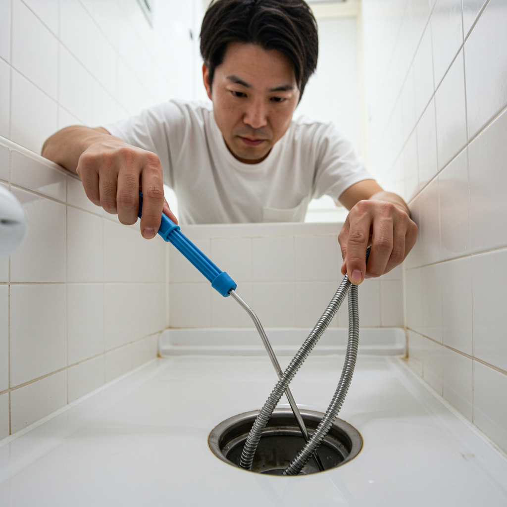 排水溝の奥まで届くワイヤーブラシで掃除する際のポイント