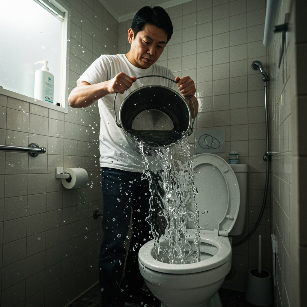 バケツと水での対処法