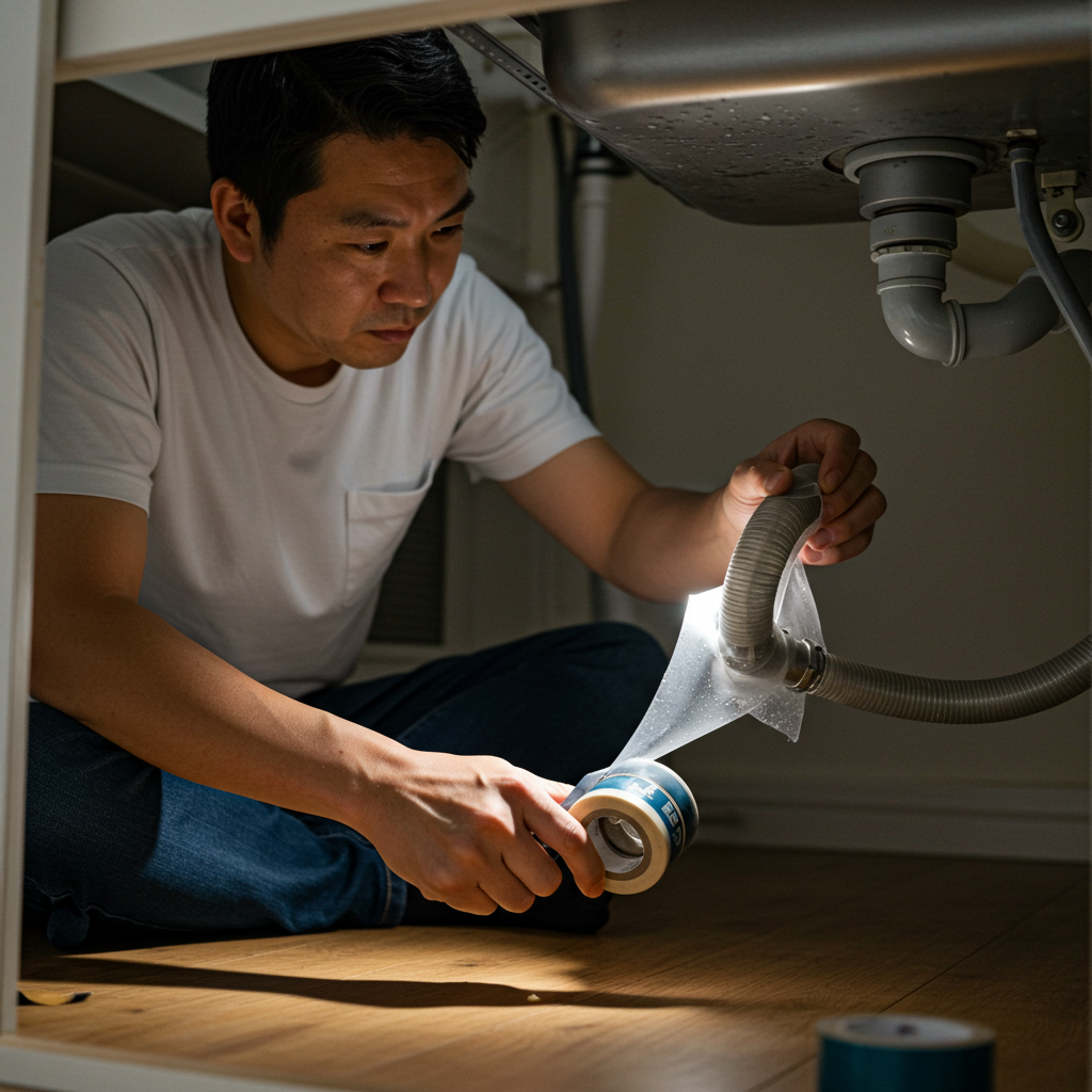 排水ホースの補修