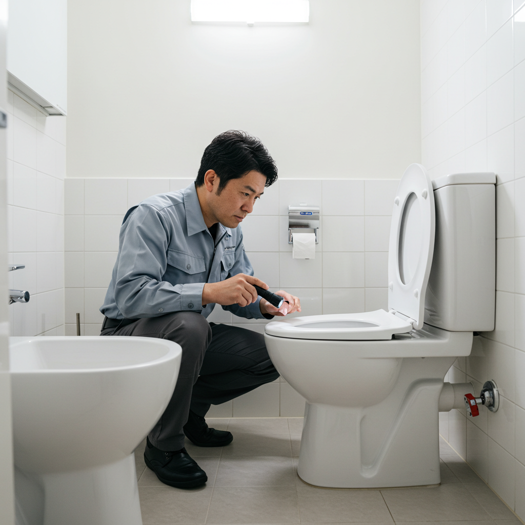 水漏れ箇所をチェック:タンク内、給水管、便器周り