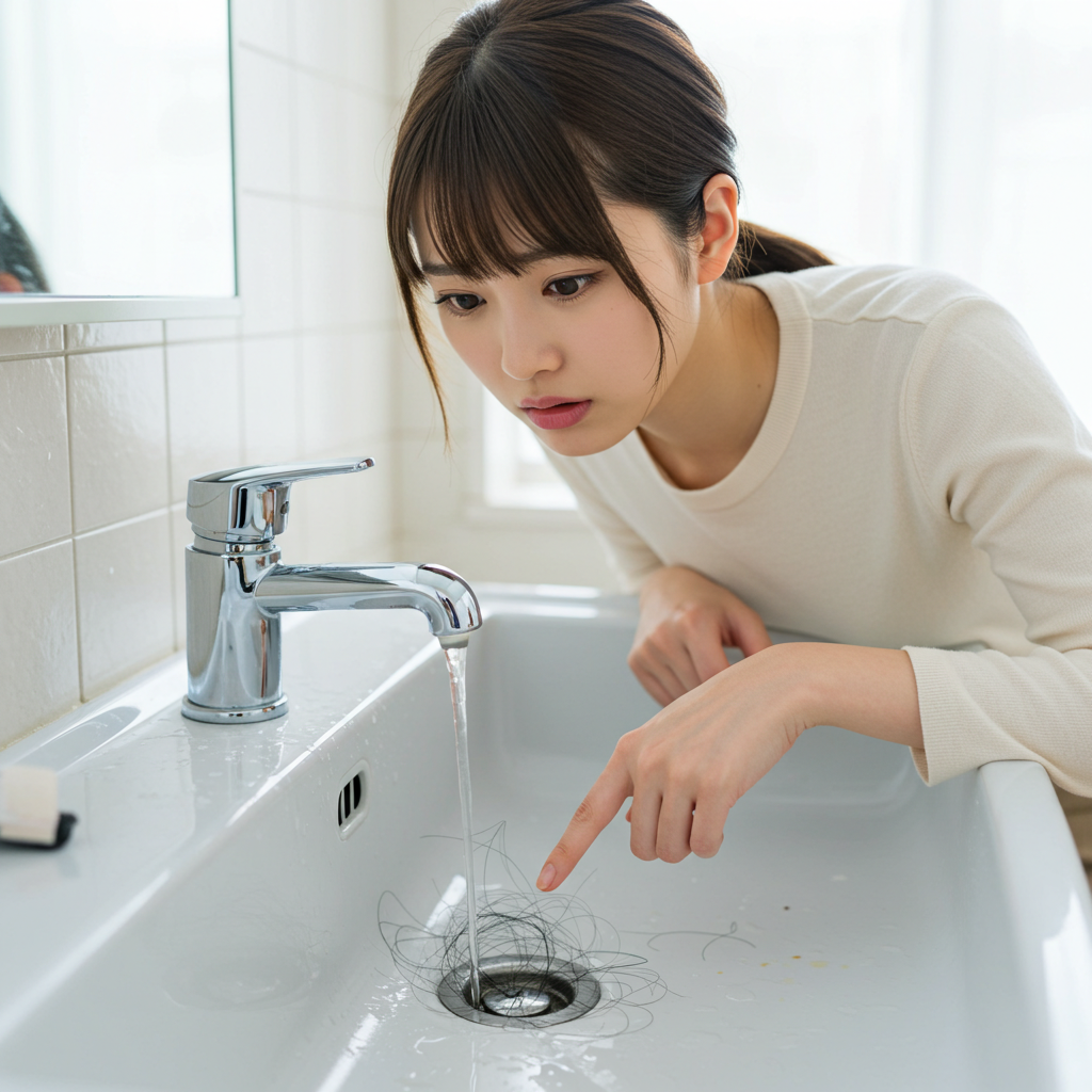 洗面所の詰まり(整髪料や化粧品)