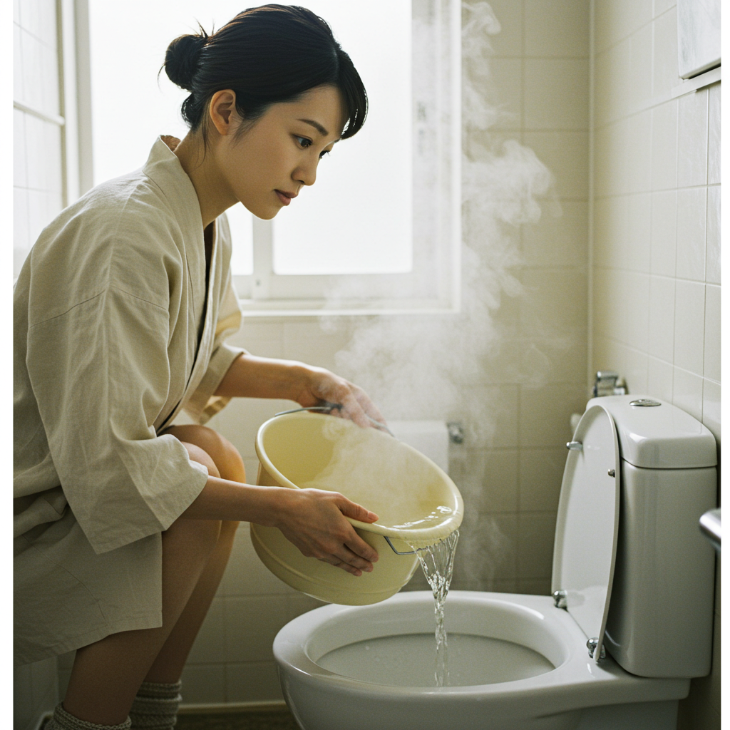 お湯を使った解消方法