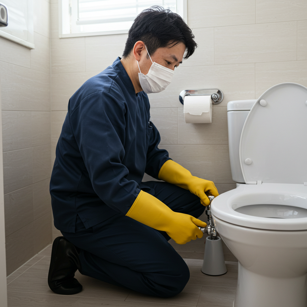 準備:止水栓を閉めて安全確保