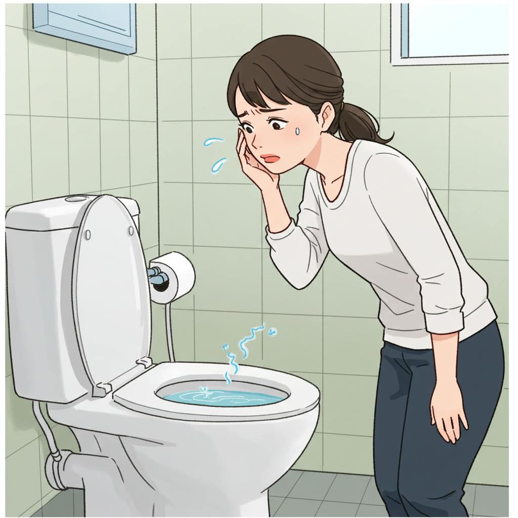 水位と音の確認:つまり具合をチェック