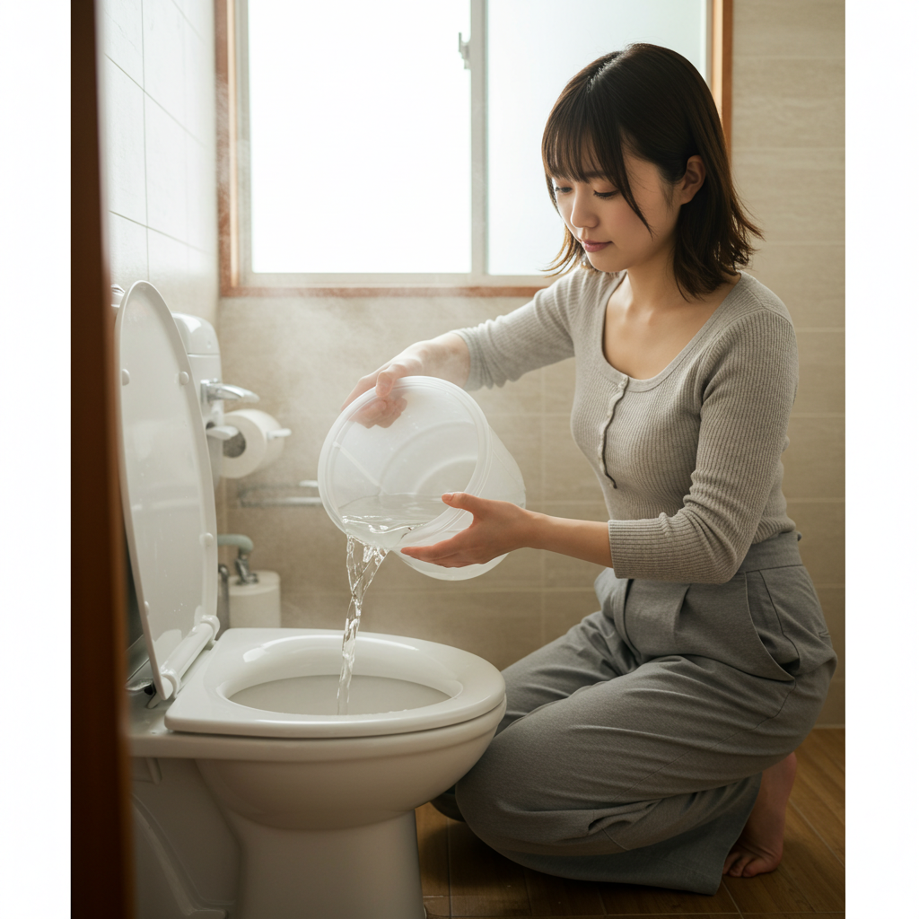 ぬるま湯を注ぎ込む