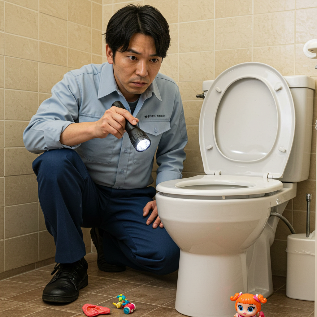 固形物や水に溶けないものが詰まっている場合