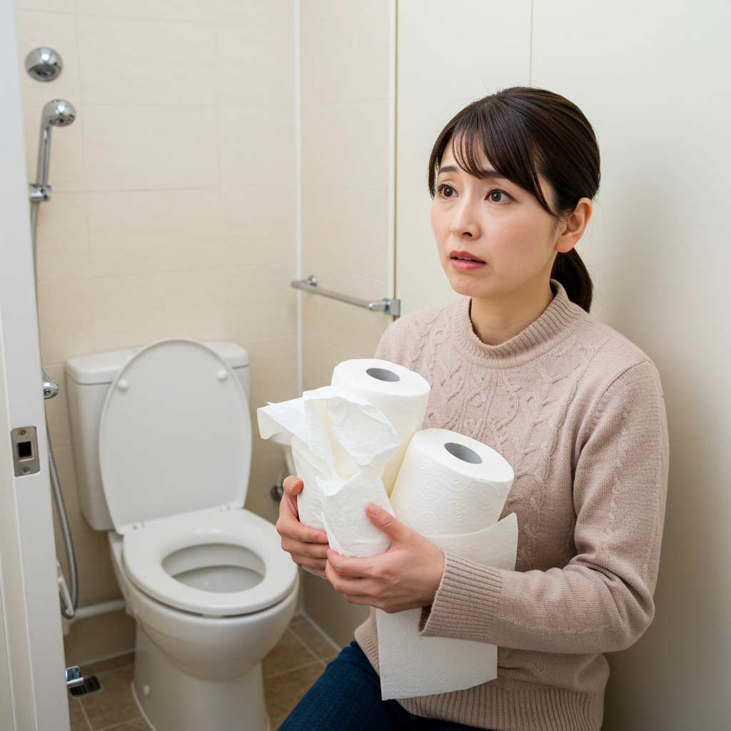 トイレットペーパーの大量使用