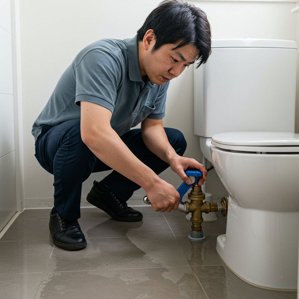 止水栓を閉めて被害拡大を防ぐ