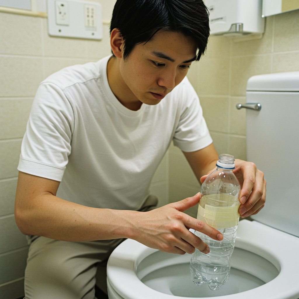 便器を傷つけないように慎重に
