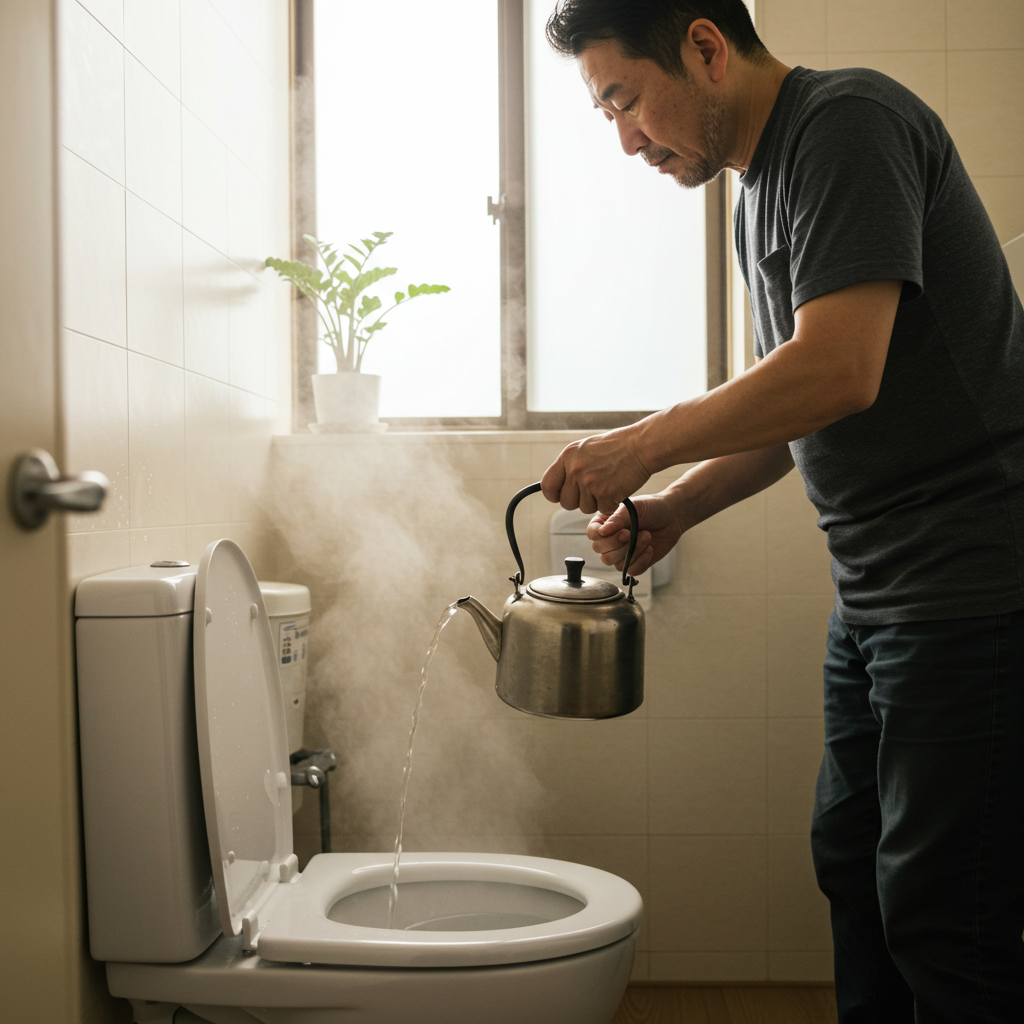 トイレのつまり、一晩放置で解決?原因別の対処法と注意点 73 お湯を使う