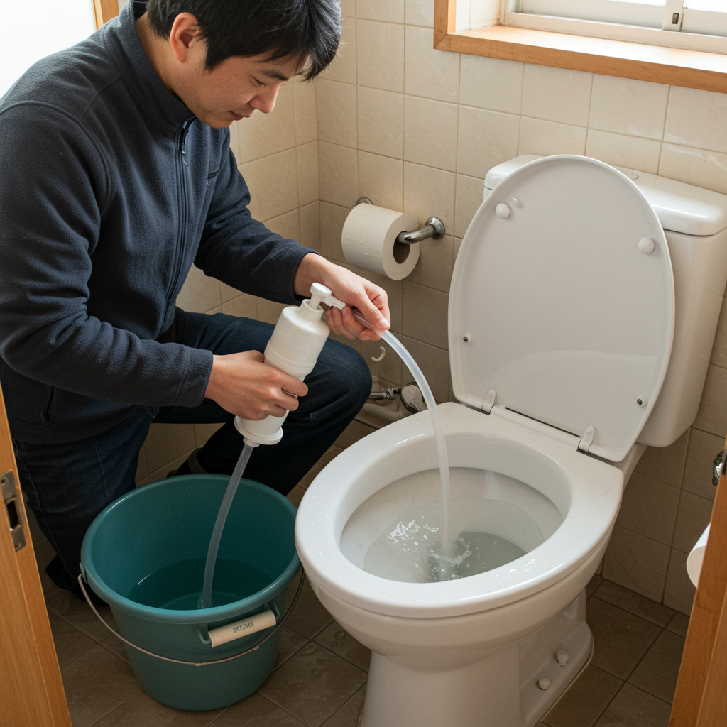 便器内の水位を調整