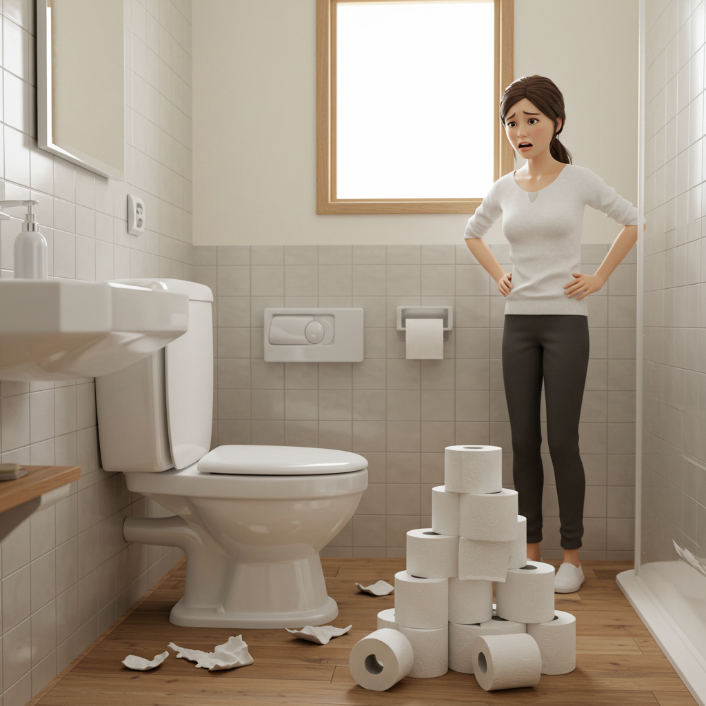 大量のトイレットペーパー