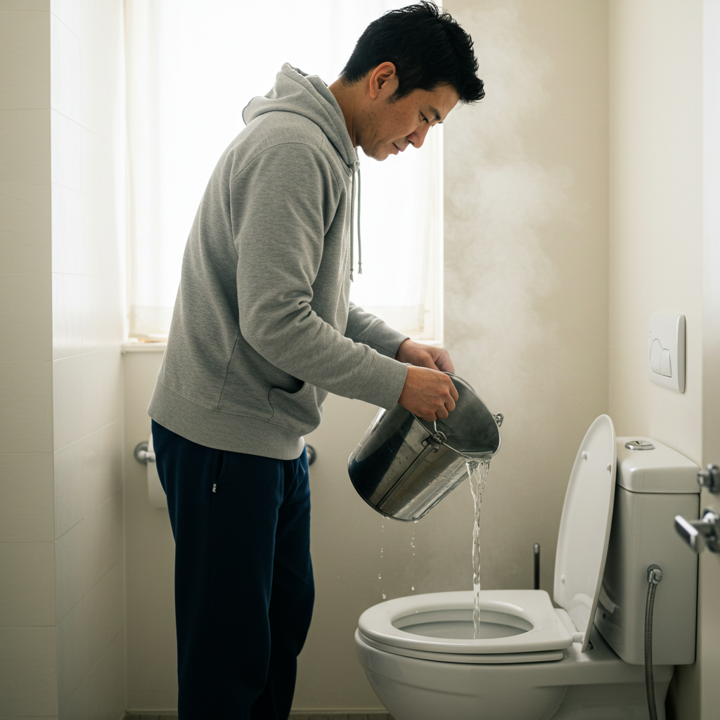 軽度な詰まり：お湯を使った解消法