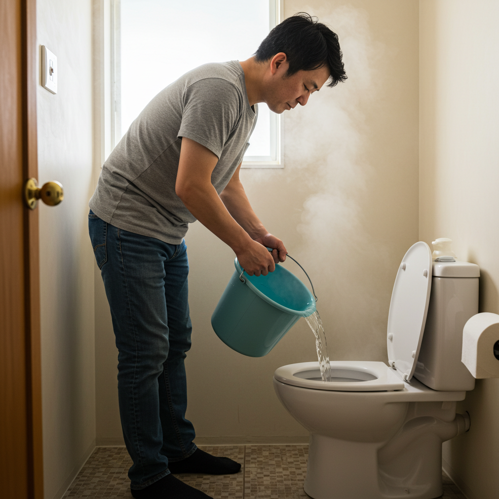 お湯を使ったつまり解消