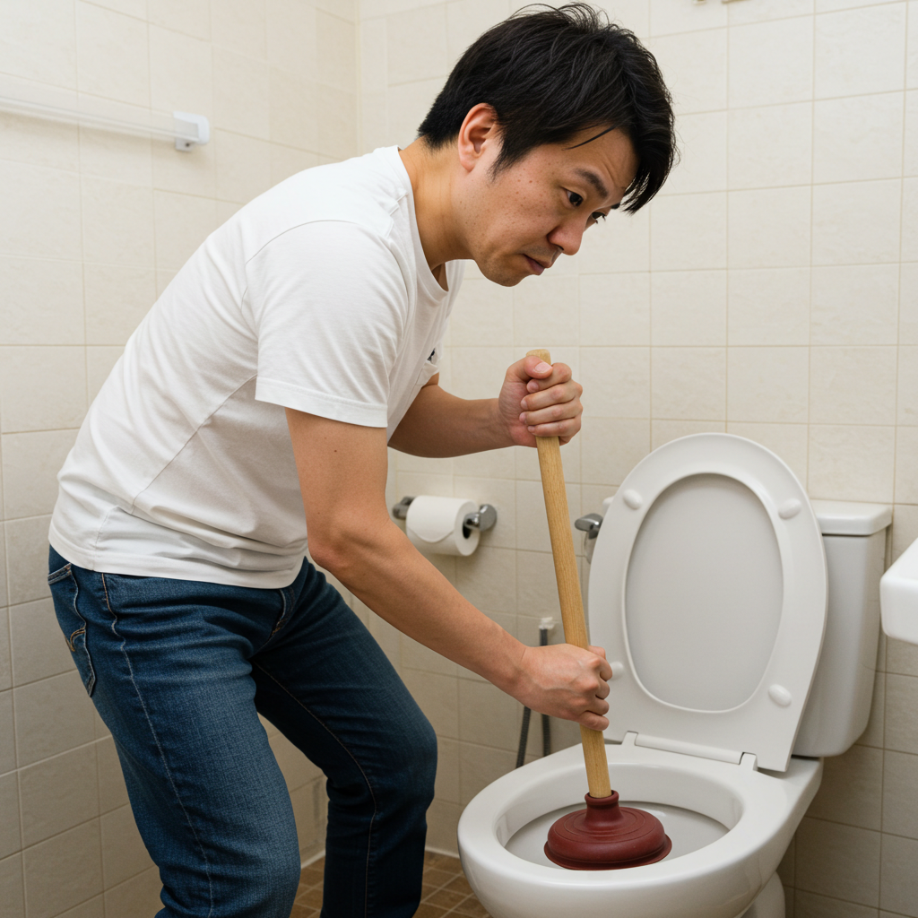 中程度の詰まり：ラバーカップの使い方