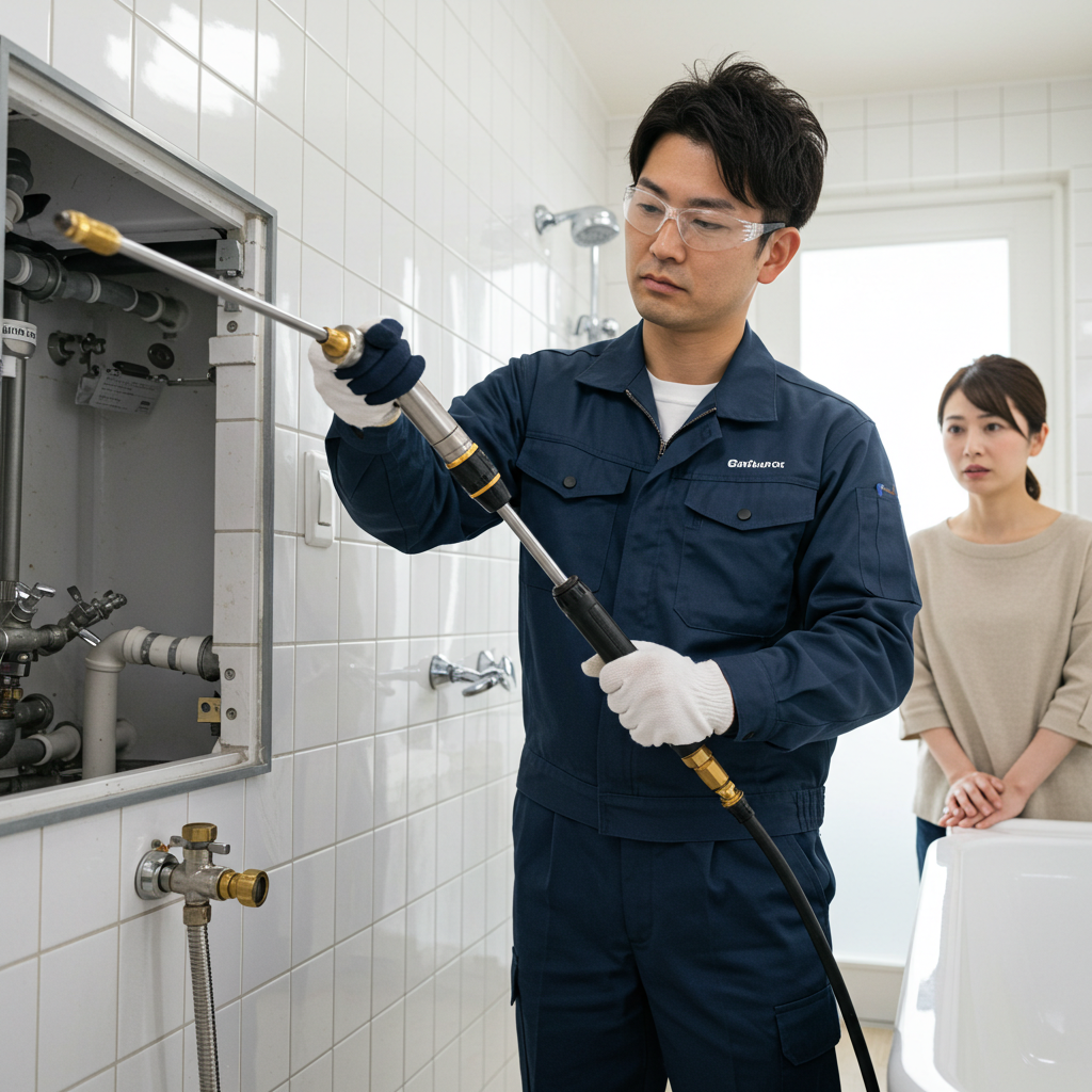 排水管の奥の詰まりの場合