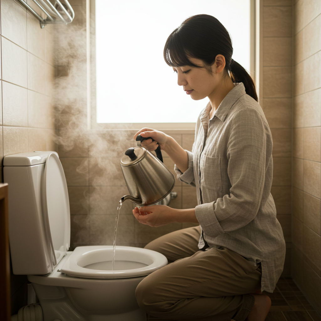 お湯をゆっくり流し込む