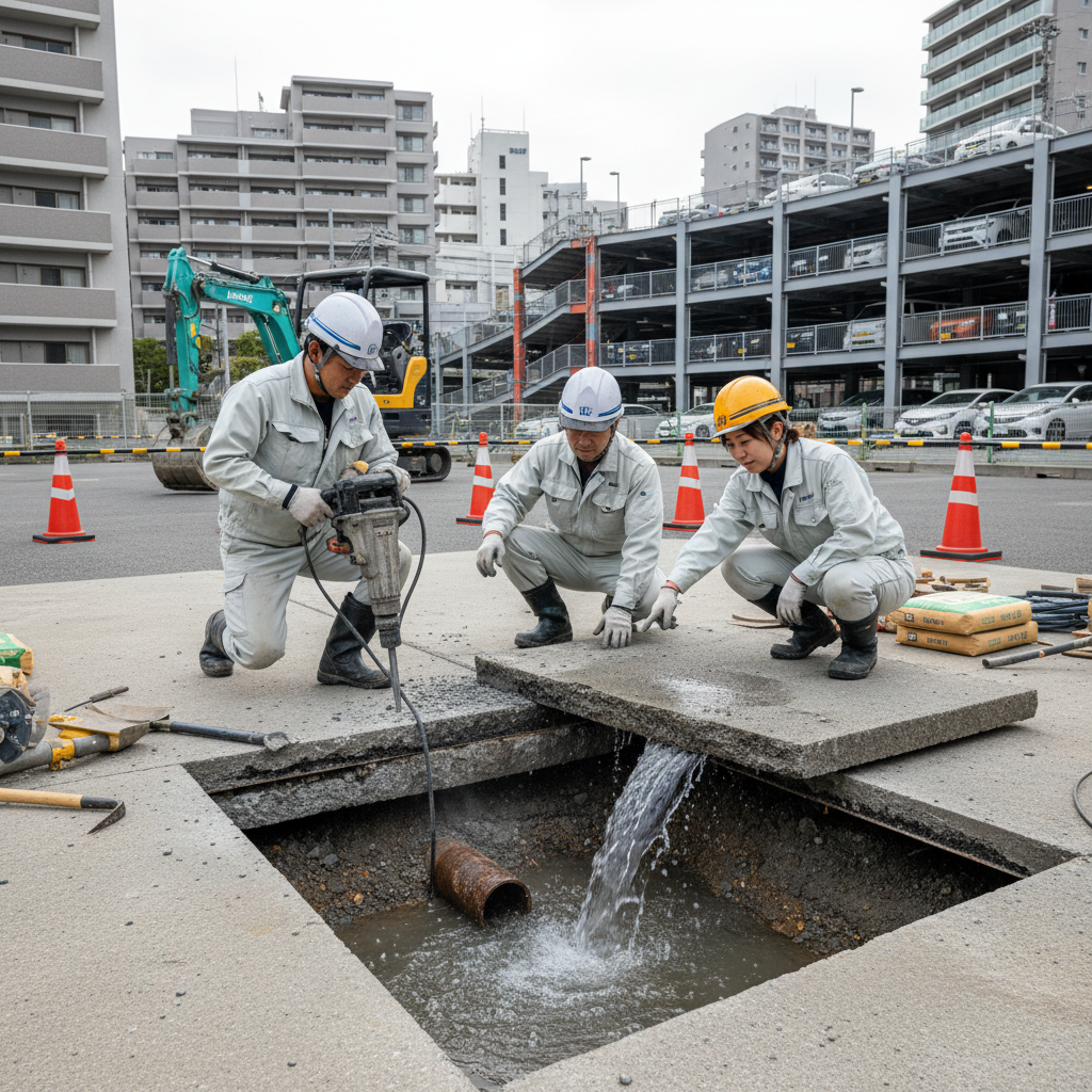 水道管の水漏れ修理料金はいくら?費用相場と対処法を全解説 76 コンクリート下の地中での水道管水漏れ費用に関する画像