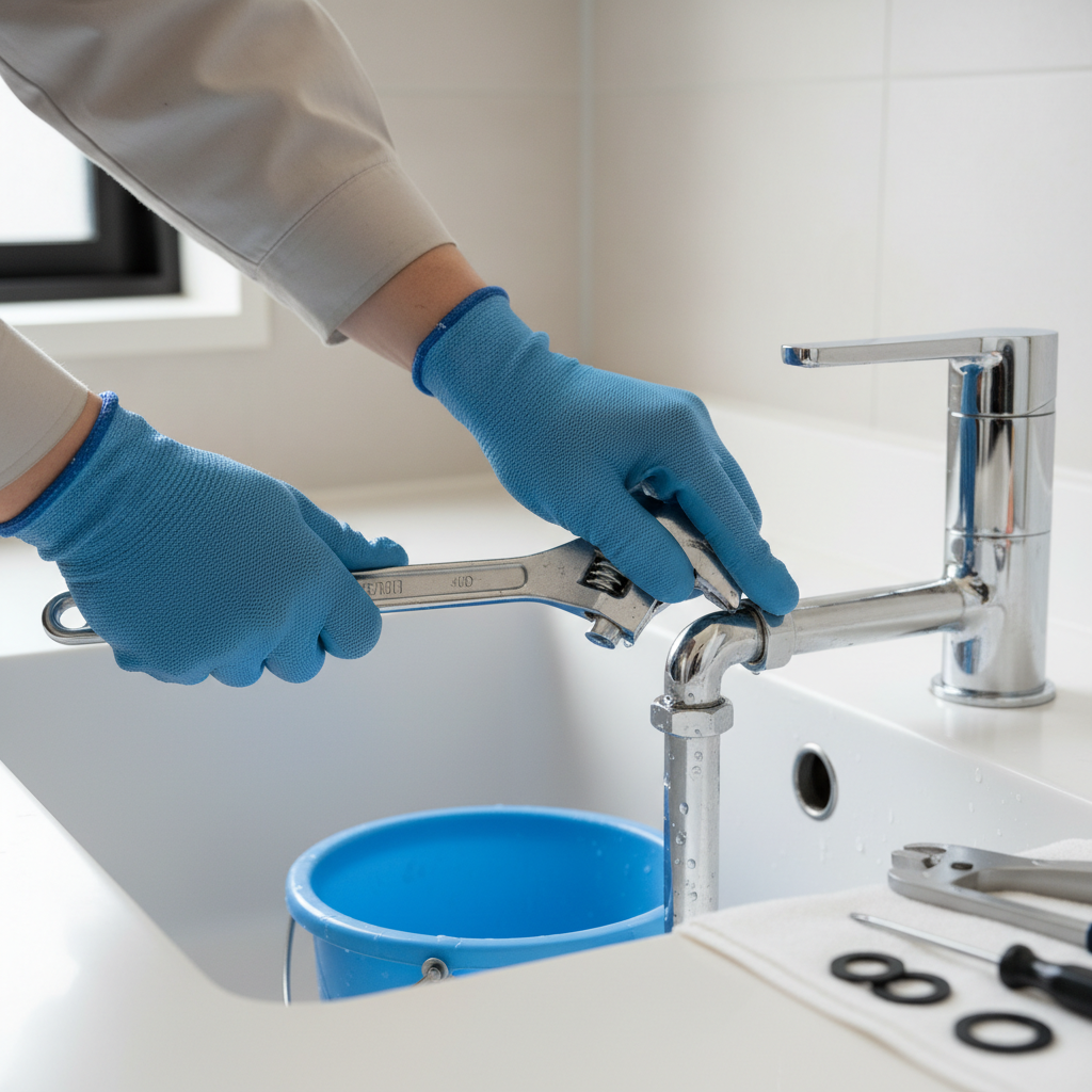 水道のつなぎ目からの水漏れ修理に関する画像