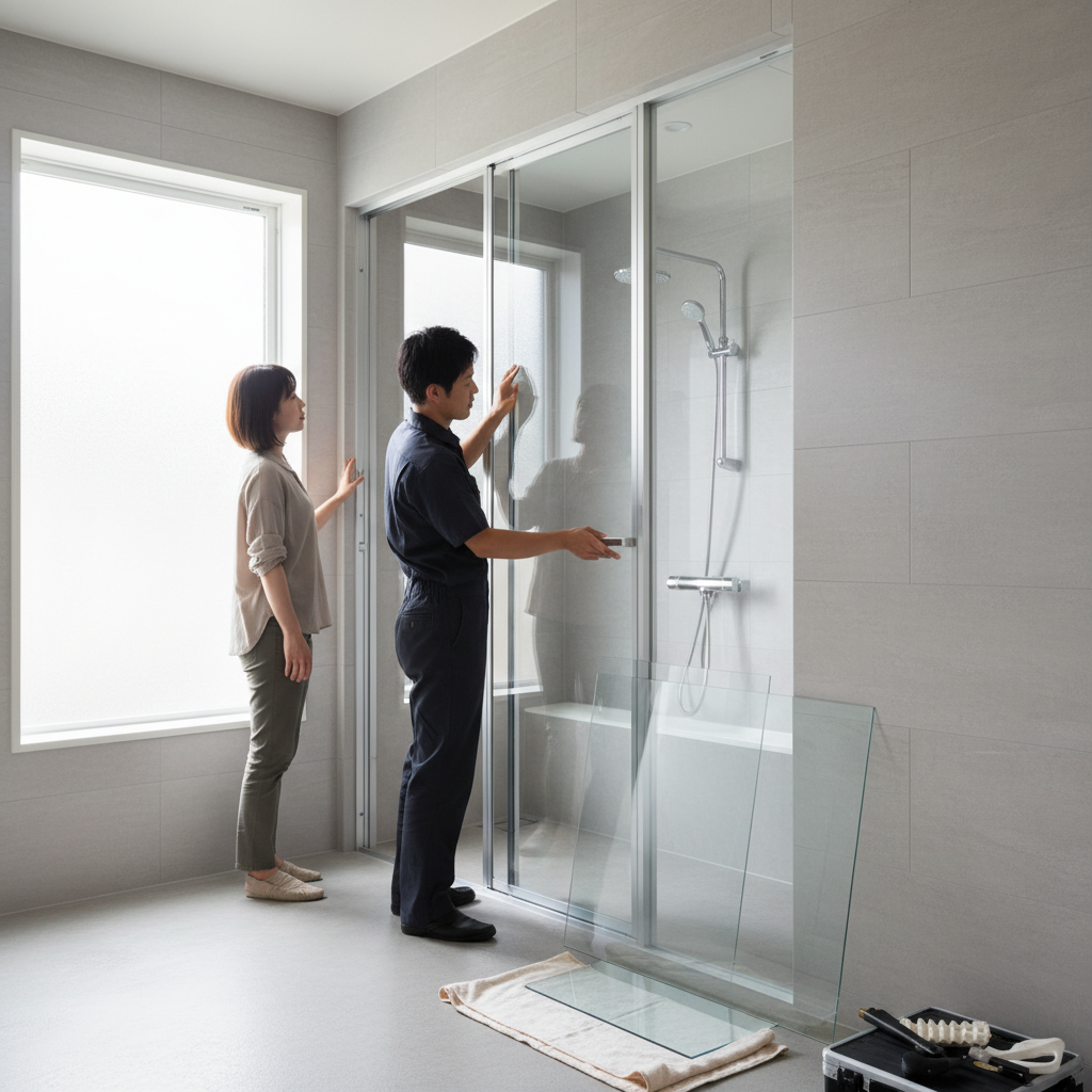 浴室扉のガラス交換費用はいくらですか？に関する画像