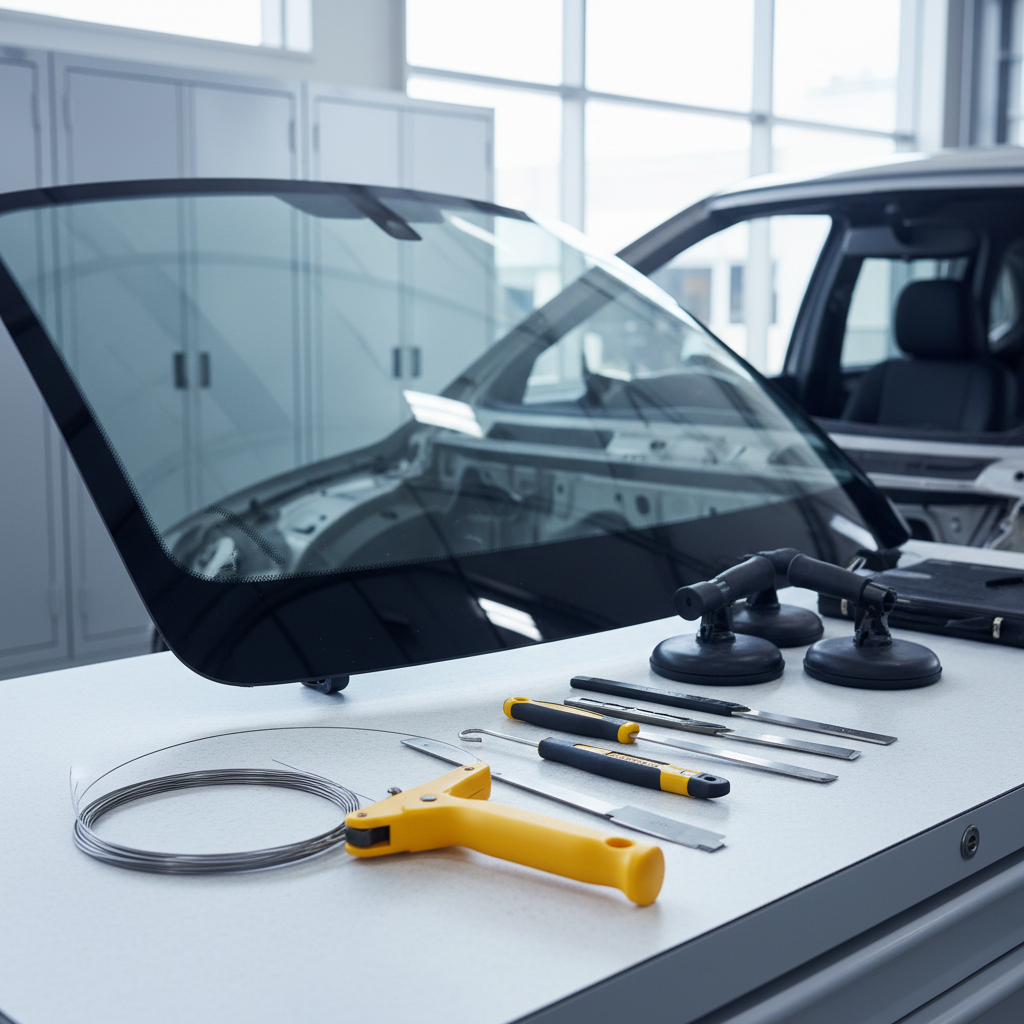 フロントガラス取り外し工具の基本に関する画像