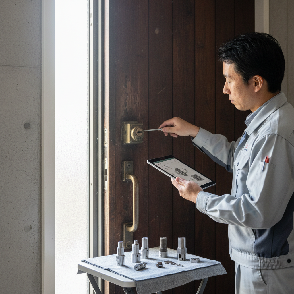 古い玄関ドアの鍵交換で考慮すべきことに関する画像