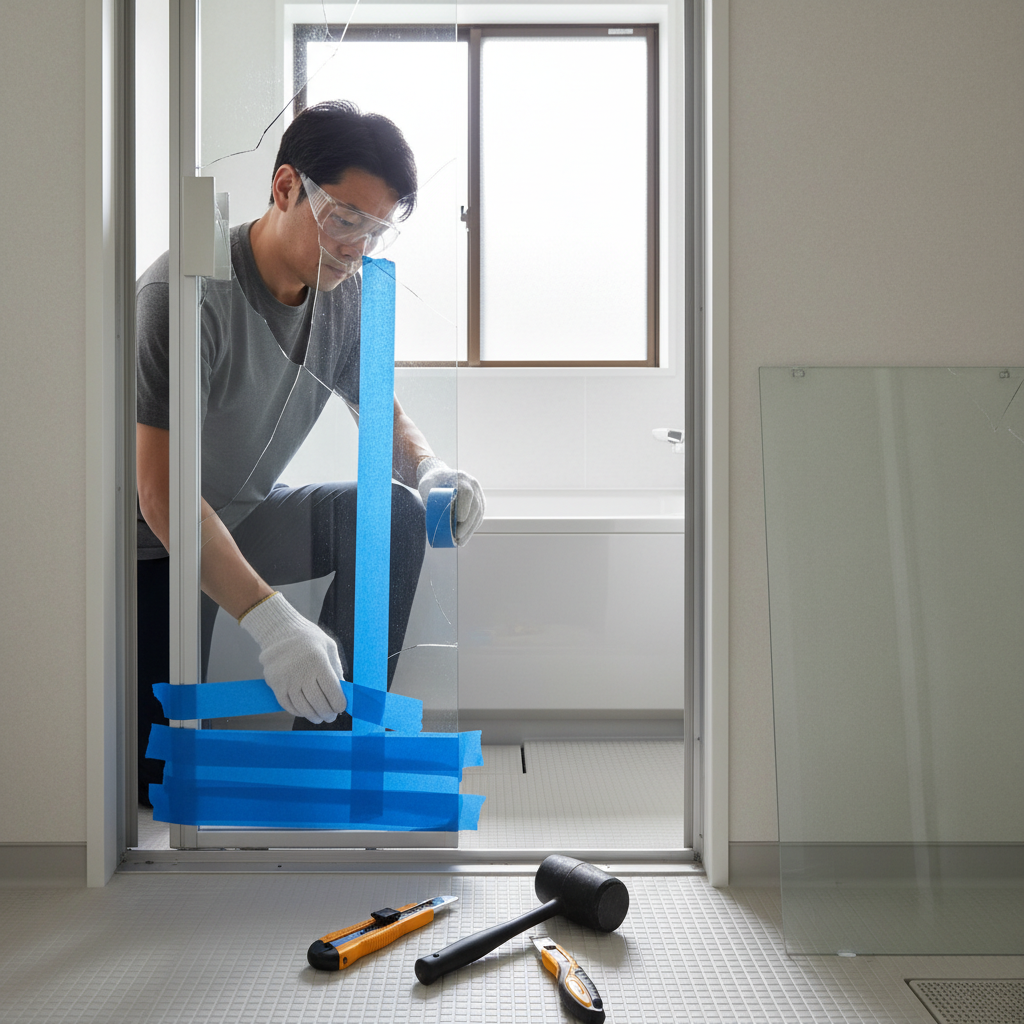 お風呂のドア 割れた 自分で交換する具体的な手順に関する画像