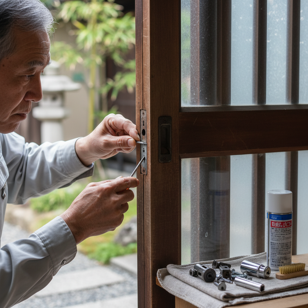 古い玄関ドア・引き戸の鍵交換のポイントに関する画像