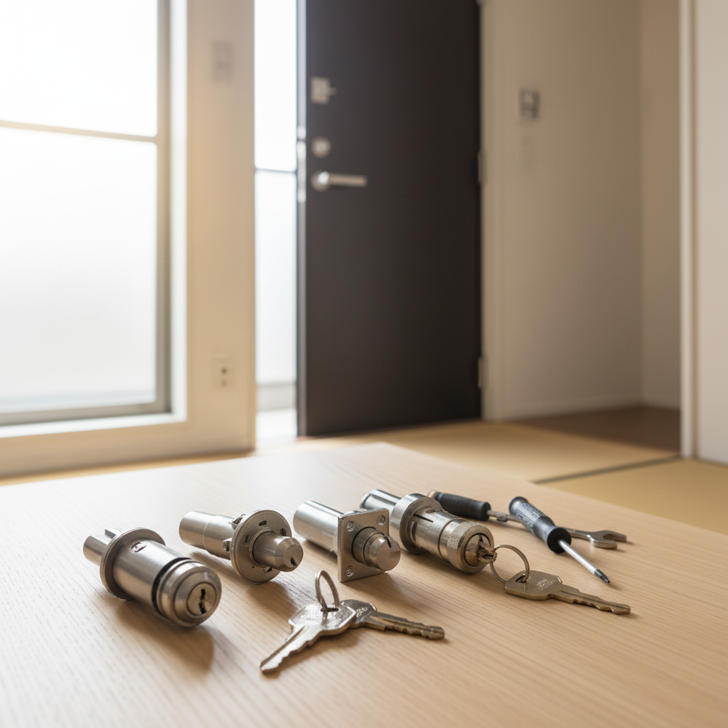 玄関鍵 シリンダー交換費用の内訳に関する画像