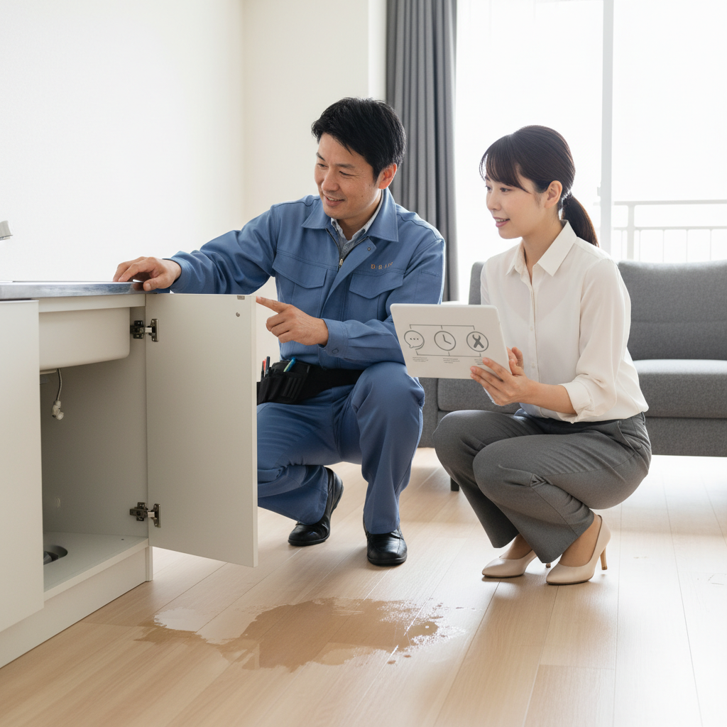 水道修理サービスの基本的な流れに関する画像