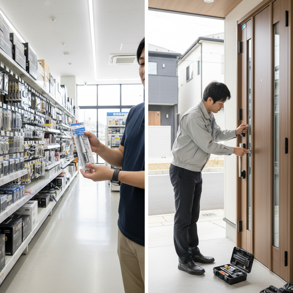 ホームセンターと業者、それぞれの鍵交換費用を比較に関する画像