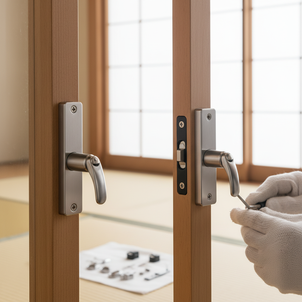 引き戸の鍵交換の特殊性と注意点に関する画像