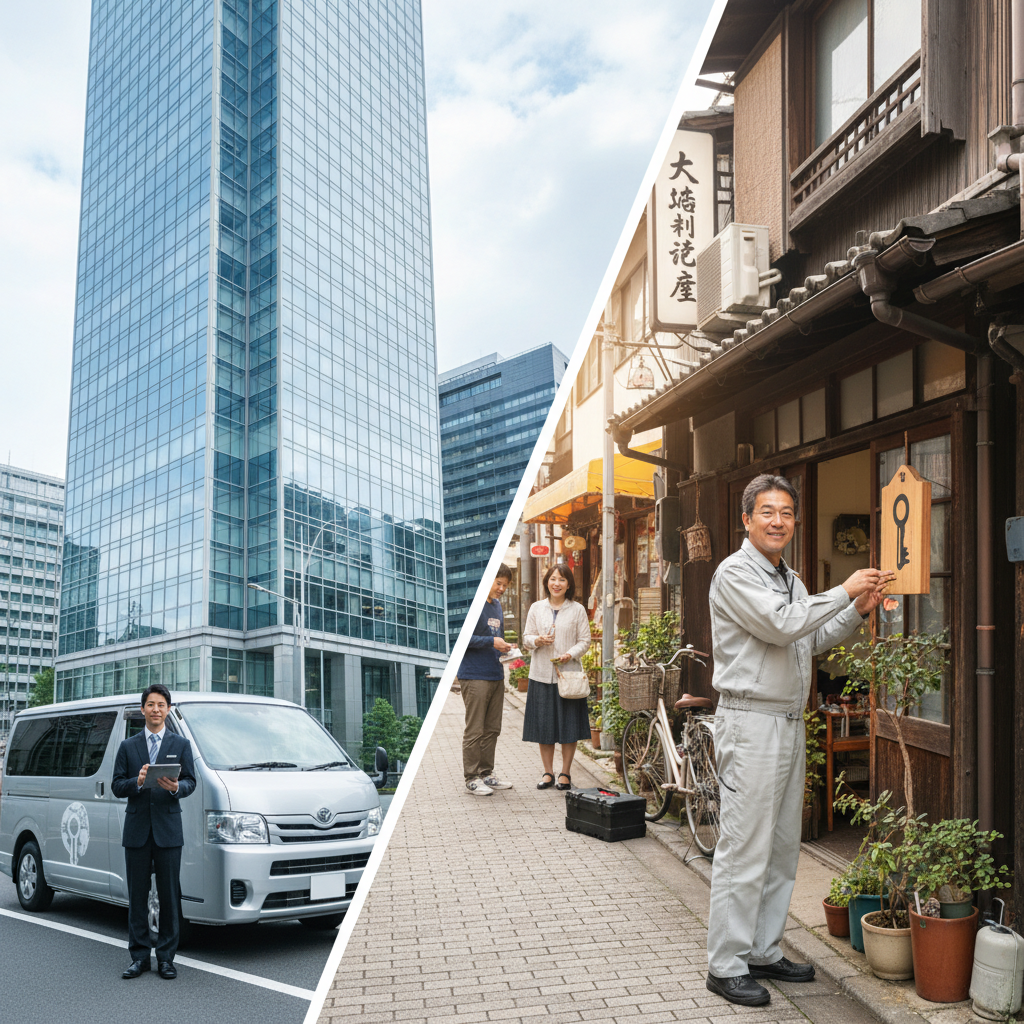 大手業者と地域密着型業者の比較に関する画像