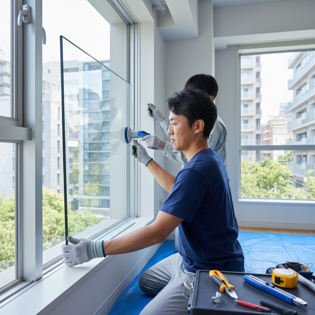 サッシのガラス交換を自分で行う際の注意点に関する画像