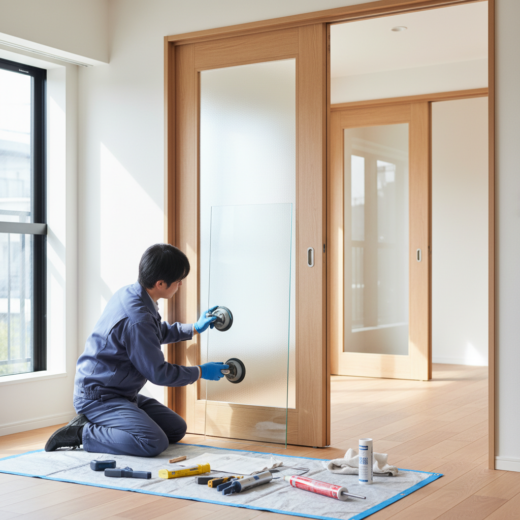 室内ドアのガラス交換費用相場に関する画像