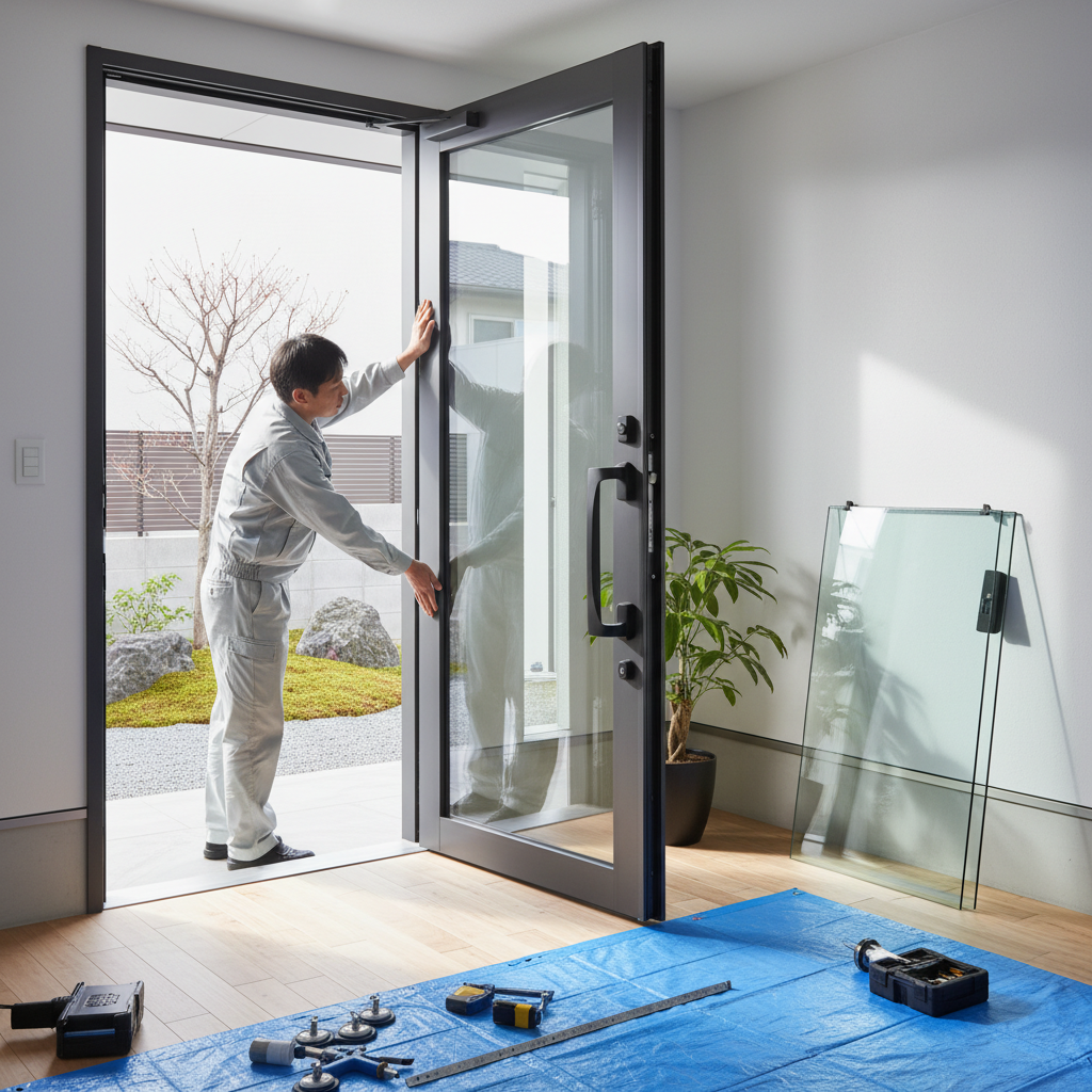 玄関ドアのガラス交換費用相場に関する画像