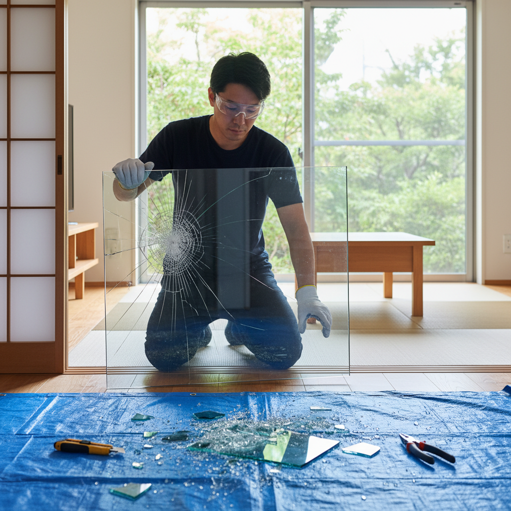 ドアのガラス交換を自分で行うリスクと難易度に関する画像